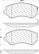 Posi-Quiet Semi-Metallic Brake Pads with Hardware 104.08560                                     - 104.08560 - Image 3