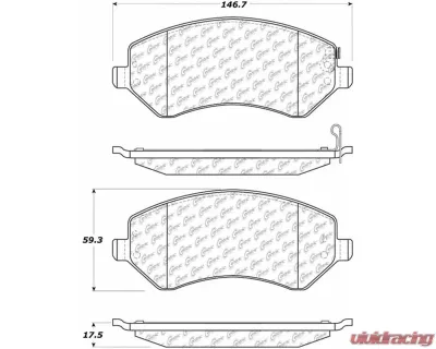 Posi-Quiet Semi-Metallic Brake Pads with Hardware 104.08560 - 104.08560