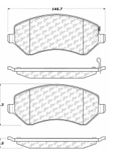 Posi-Quiet Semi-Metallic Brake Pads with Hardware 104.08560                                     - 104.08560 - Image 3