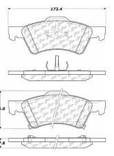 Posi-Quiet Semi-Metallic Brake Pads with Hardware 104.08570                                     - 104.08570 - Image 4