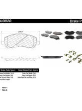 Posi-Quiet Semi-Metallic Brake Pads with Hardware 104.08660                                     - 104.08660 - Image 2
