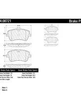 Posi-Quiet Semi-Metallic Brake Pads with Hardware 104.08721                                     - 104.08721 - Image 2