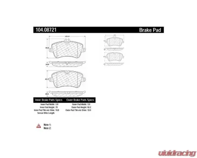 Posi-Quiet Semi-Metallic Brake Pads with Hardware 104.08721 - 104.08721