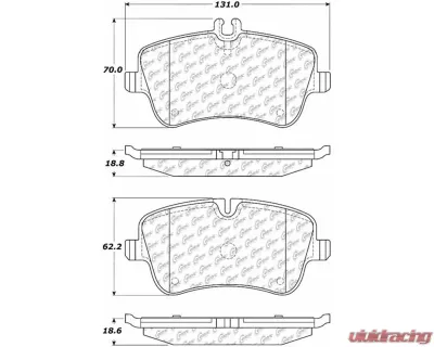 Posi-Quiet Semi-Metallic Brake Pads with Hardware 104.08721 - 104.08721