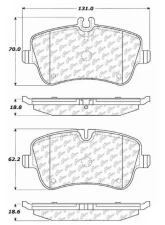 Posi-Quiet Semi-Metallic Brake Pads with Hardware 104.08721                                     - 104.08721 - Image 4