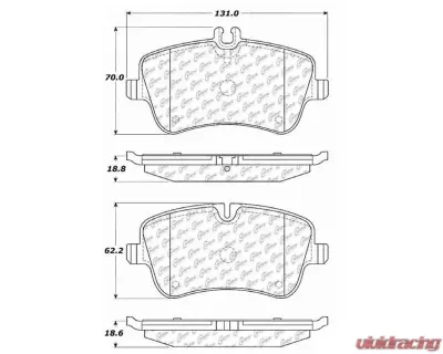 Posi-Quiet Semi-Metallic Brake Pads with Hardware 104.08721 - 104.08721