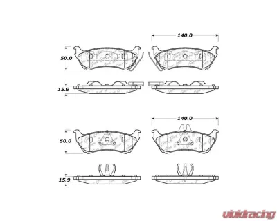 Posi-Quiet Semi-Metallic Brake Pads with Hardware 104.08750 - 104.08750