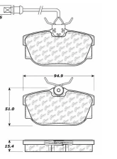 Posi-Quiet Semi-Metallic Brake Pads with Hardware 104.08772                                     - 104.08772 - Image 3