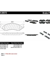 Posi-Quiet Semi-Metallic Brake Pads with Hardware 104.08970                                     - 104.08970 - Image 2