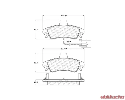 Posi-Quiet Semi-Metallic Brake Pads with Hardware 104.08990 - 104.08990
