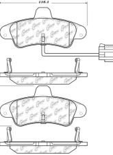 Posi-Quiet Semi-Metallic Brake Pads with Hardware 104.08990                                     - 104.08990 - Image 3