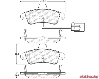 Posi-Quiet Semi-Metallic Brake Pads with Hardware 104.08990 - 104.08990