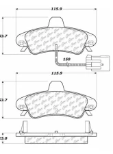 Posi-Quiet Semi-Metallic Brake Pads with Hardware 104.08990                                     - 104.08990 - Image 3