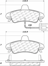 Posi-Quiet Semi-Metallic Brake Pads with Hardware 104.08991                                     - 104.08991 - Image 3