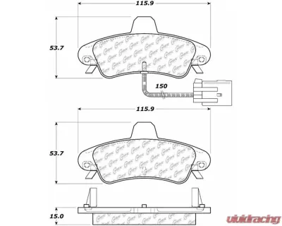 Posi-Quiet Semi-Metallic Brake Pads with Hardware 104.08991 - 104.08991