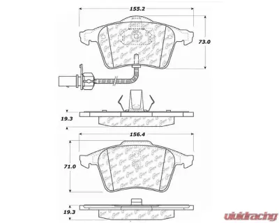 Posi-Quiet Semi-Metallic Brake Pads with Hardware 104.09150 - 104.09150