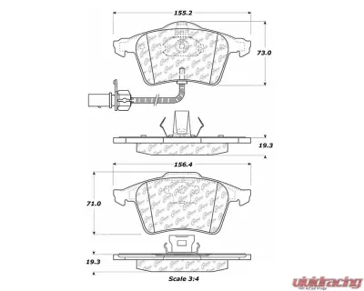 Posi-Quiet Semi-Metallic Brake Pads with Hardware 104.09151 - 104.09151
