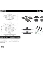 Posi-Quiet Semi-Metallic Brake Pads with Hardware 104.09152                                     - 104.09152 - Image 3