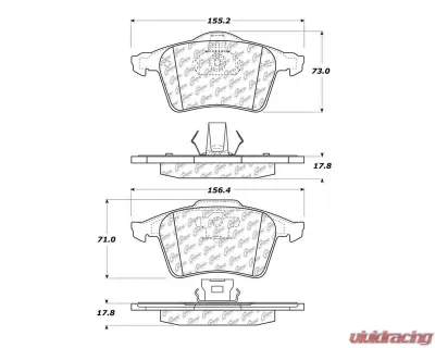 Posi-Quiet Semi-Metallic Brake Pads with Hardware 104.09152 - 104.09152