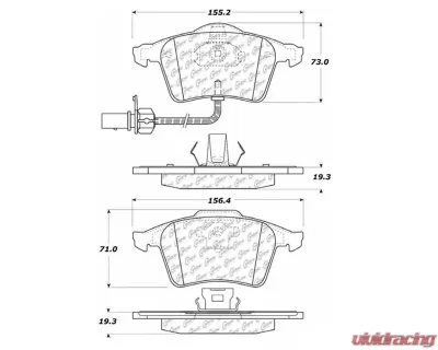 Posi-Quiet Semi-Metallic Brake Pads with Hardware 104.09153 - 104.09153