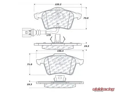 Posi-Quiet Semi-Metallic Brake Pads with Hardware 104.09153 - 104.09153