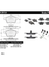Posi-Quiet Semi-Metallic Brake Pads with Hardware 104.09154                                     - 104.09154 - Image 3