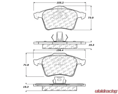 Posi-Quiet Semi-Metallic Brake Pads with Hardware 104.09154 - 104.09154
