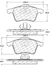 Posi-Quiet Semi-Metallic Brake Pads with Hardware 104.09154                                     - 104.09154 - Image 2