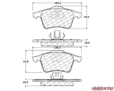 Posi-Quiet Semi-Metallic Brake Pads with Hardware 104.09154 - 104.09154