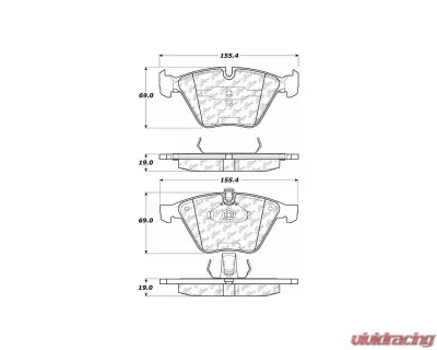 Posi-Quiet Semi-Metallic Brake Pads with Hardware 104.09180 - 104.09180