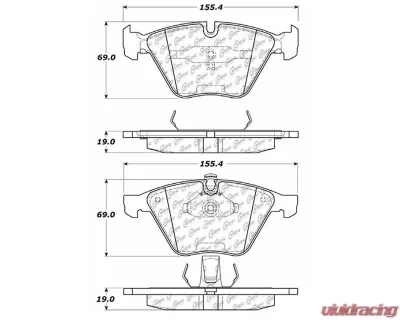 Posi-Quiet Semi-Metallic Brake Pads with Hardware 104.09180 - 104.09180