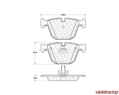 Posi-Quiet Semi-Metallic Brake Pads with Hardware 104.09190 - 104.09190