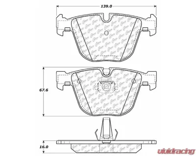 Posi-Quiet Semi-Metallic Brake Pads with Hardware 104.09190 - 104.09190