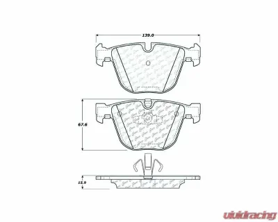Posi-Quiet Semi-Metallic Brake Pads with Hardware 104.09191 - 104.09191
