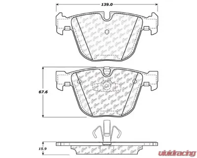 Posi-Quiet Semi-Metallic Brake Pads with Hardware 104.09191 - 104.09191