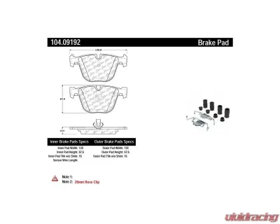 Posi-Quiet Semi-Metallic Brake Pads with Hardware 104.09192 - 104.09192