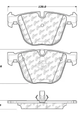 Posi-Quiet Semi-Metallic Brake Pads with Hardware 104.09192                                     - 104.09192 - Image 3