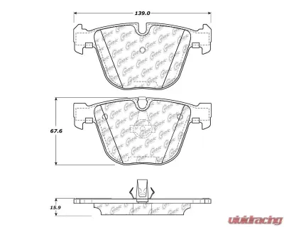 Posi-Quiet Semi-Metallic Brake Pads with Hardware 104.09192 - 104.09192