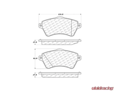 Posi-Quiet Semi-Metallic Brake Pads with Hardware 104.09260 - 104.09260