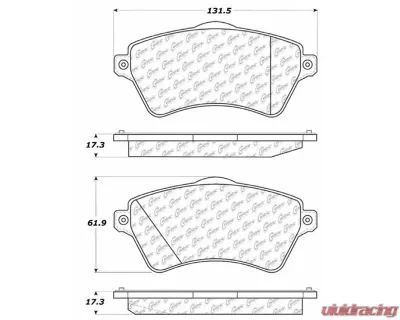Posi-Quiet Semi-Metallic Brake Pads with Hardware 104.09260 - 104.09260