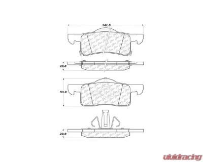 Posi-Quiet Semi-Metallic Brake Pads with Hardware 104.09350 - 104.09350