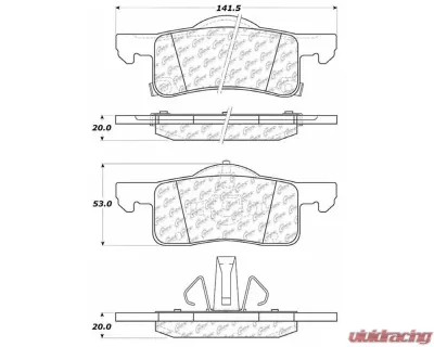 Posi-Quiet Semi-Metallic Brake Pads with Hardware 104.09350 - 104.09350