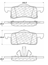 Posi-Quiet Semi-Metallic Brake Pads with Hardware 104.09350                                     - 104.09350 - Image 3