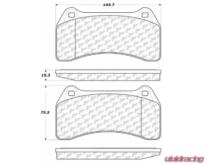 Posi-Quiet Semi-Metallic Brake Pads with Hardware 104.09380 - 104.09380