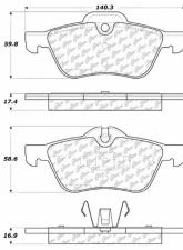 Posi-Quiet Semi-Metallic Brake Pads with Hardware 104.09390                                     - 104.09390 - Image 3