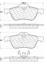 Posi-Quiet Semi-Metallic Brake Pads with Hardware 104.09390                                     - 104.09390 - Image 3
