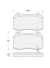 Posi-Quiet Semi-Metallic Brake Pads with Hardware 104.09600                                     - 104.09600 - Image 2