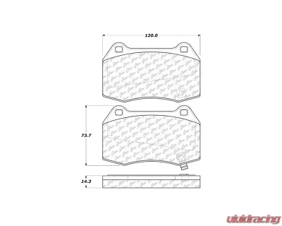 Posi-Quiet Semi-Metallic Brake Pads with Hardware 104.09600 - 104.09600