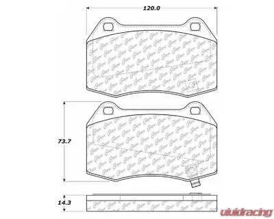 Posi-Quiet Semi-Metallic Brake Pads with Hardware 104.09600 - 104.09600