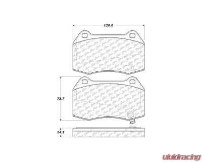Posi-Quiet Semi-Metallic Brake Pads with Hardware 104.09601 - 104.09601